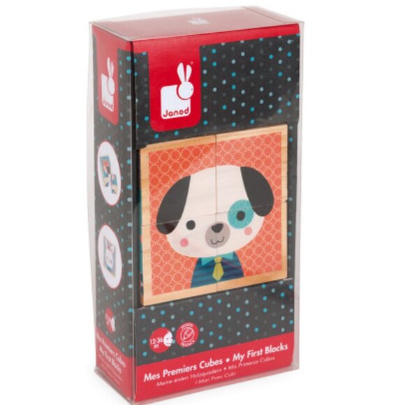 Janod My First Blocks Forest Portraits - Animals (4 wooden cubes) Brand New - Picture 3 of 13